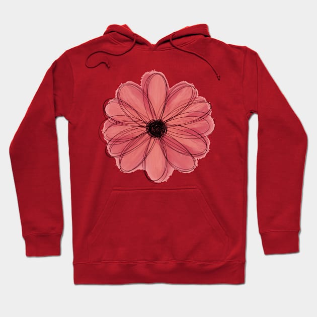 Coral Watercolor Flower Hoodie by ontheoutside